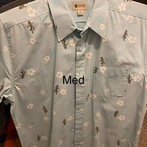 Haggar Men's Light Blue Floral Print Shirt